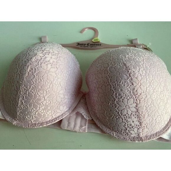 Juicy Couture Sexy Push Up Bra Sz 40D Parfait Pink Underwire JC6914D Lace NEW - Picture 4 of 9